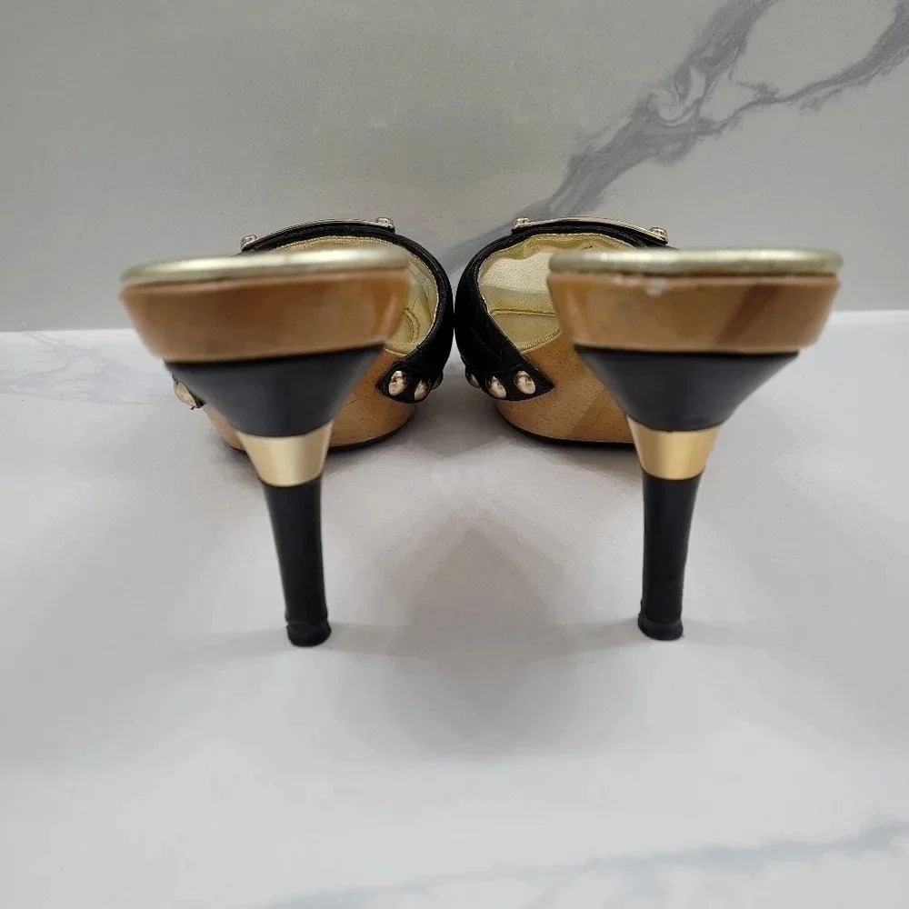 Vintage Y2k Marciano Gold Accent Quilted Mules - Picture 11 of 13